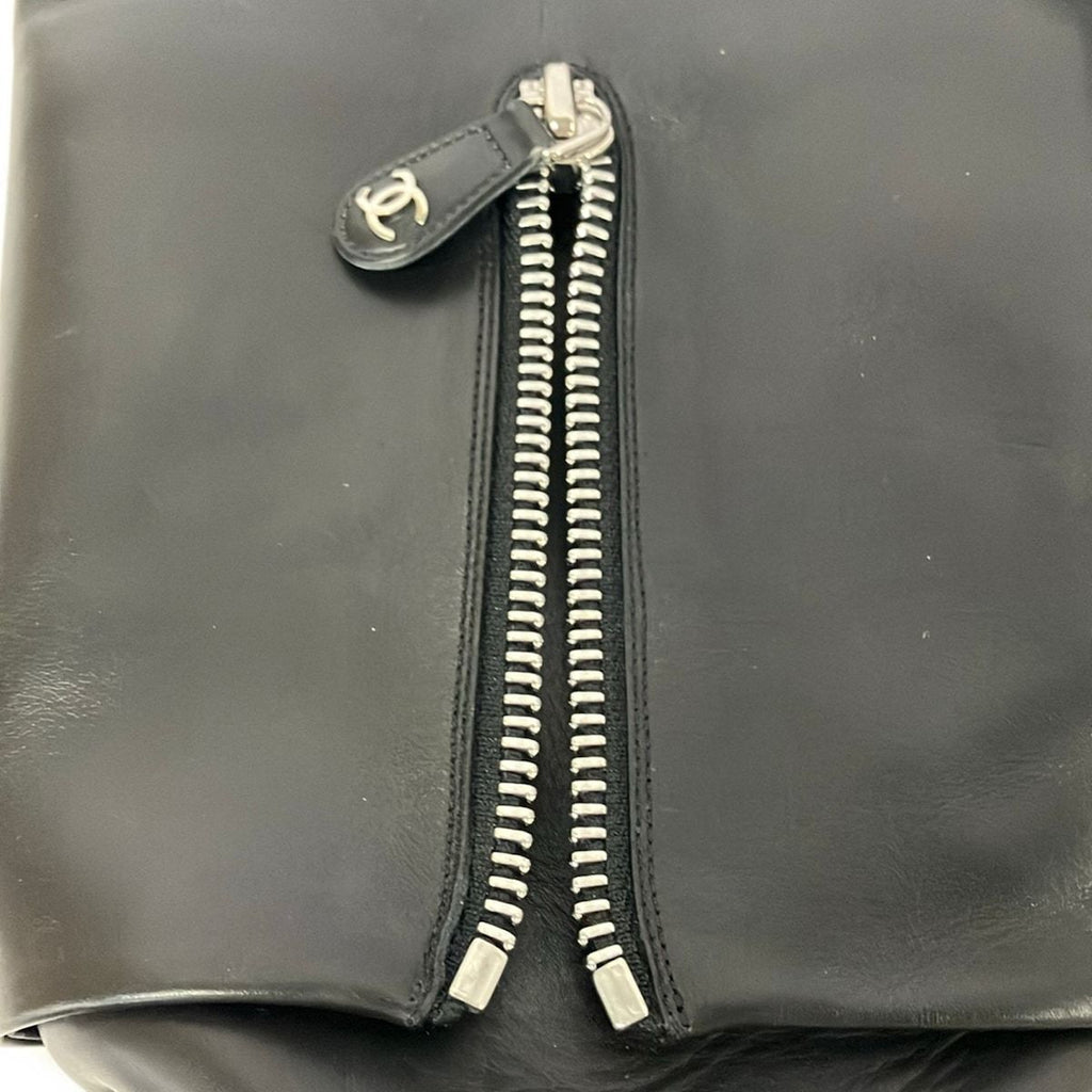 Chanel Long Boots 37.5 Black Silver Leather — view 8