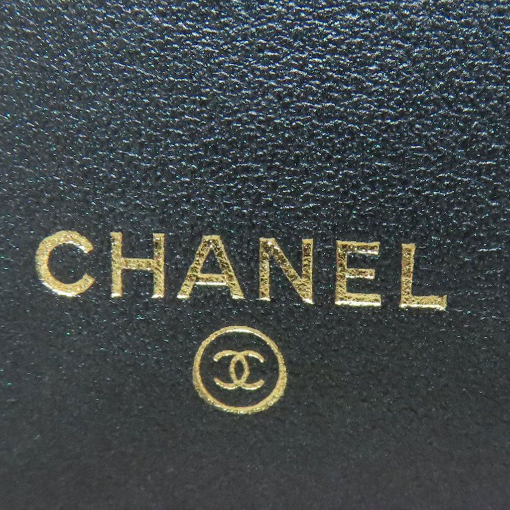 Chanel Quilted CC Logo Gold Trifold Wallet Calf — view 7