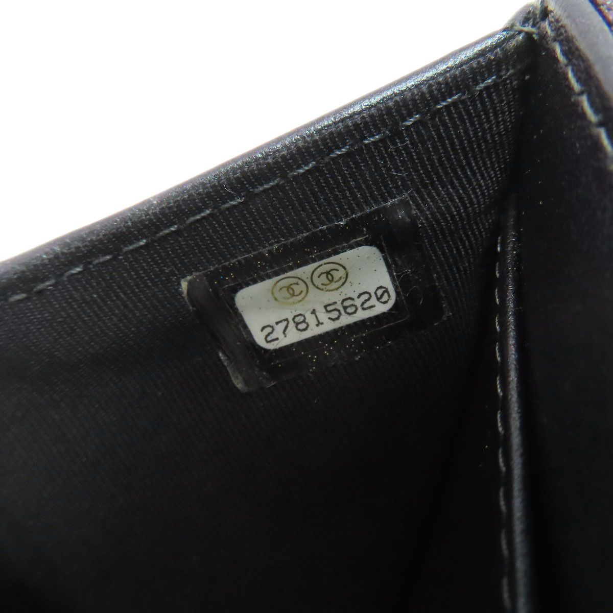 Chanel Quilted CC Logo Gold Trifold Wallet Calf — view 8