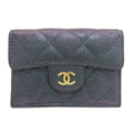 Chanel Quilted CC Logo Gold Trifold Wallet Calf