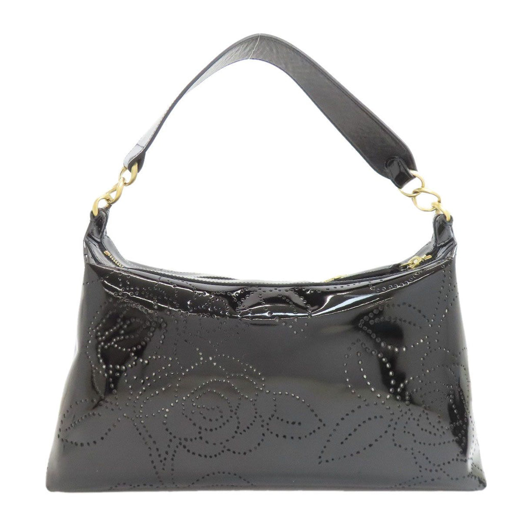 Chanel Camellia Perforated Gold Shoulder Bag Enamel — view 2