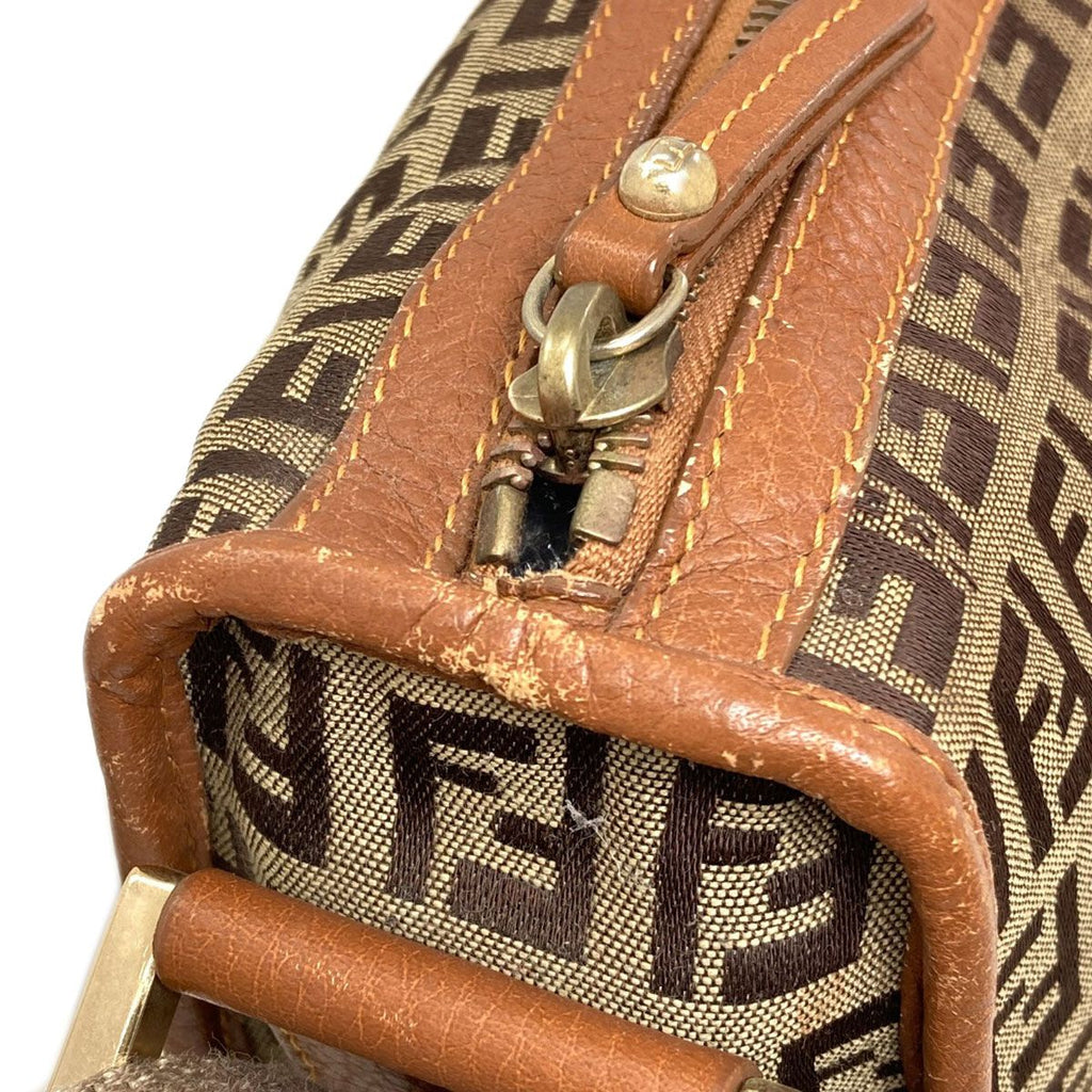 Fendi Long Shoulder Zucca Pattern Bag Canvas — view 9