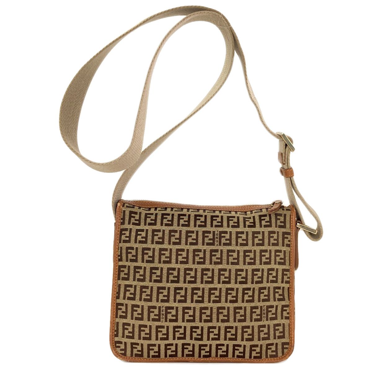 Fendi Long Shoulder Zucca Pattern Bag Canvas — view 2