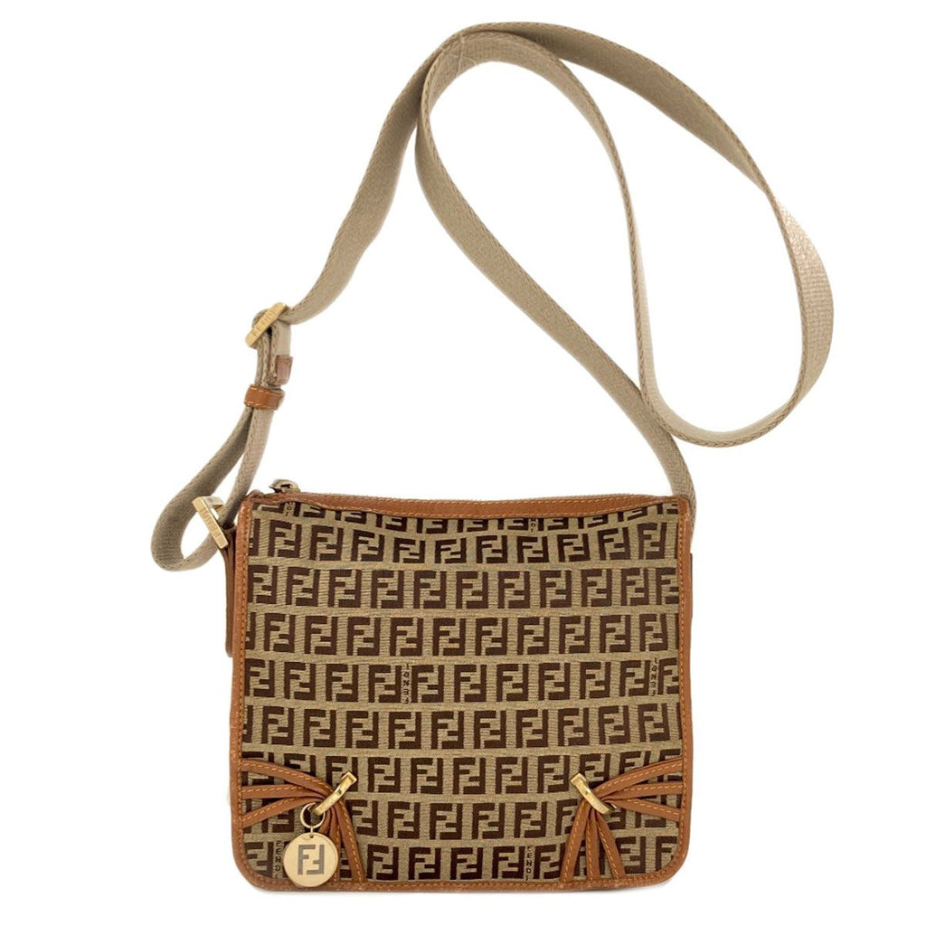 Fendi Long Shoulder Zucca Pattern Bag Canvas
