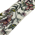 Dior Scarf Ivory Pink Multi Ribbon Floral Pattern Butterfly — view 5