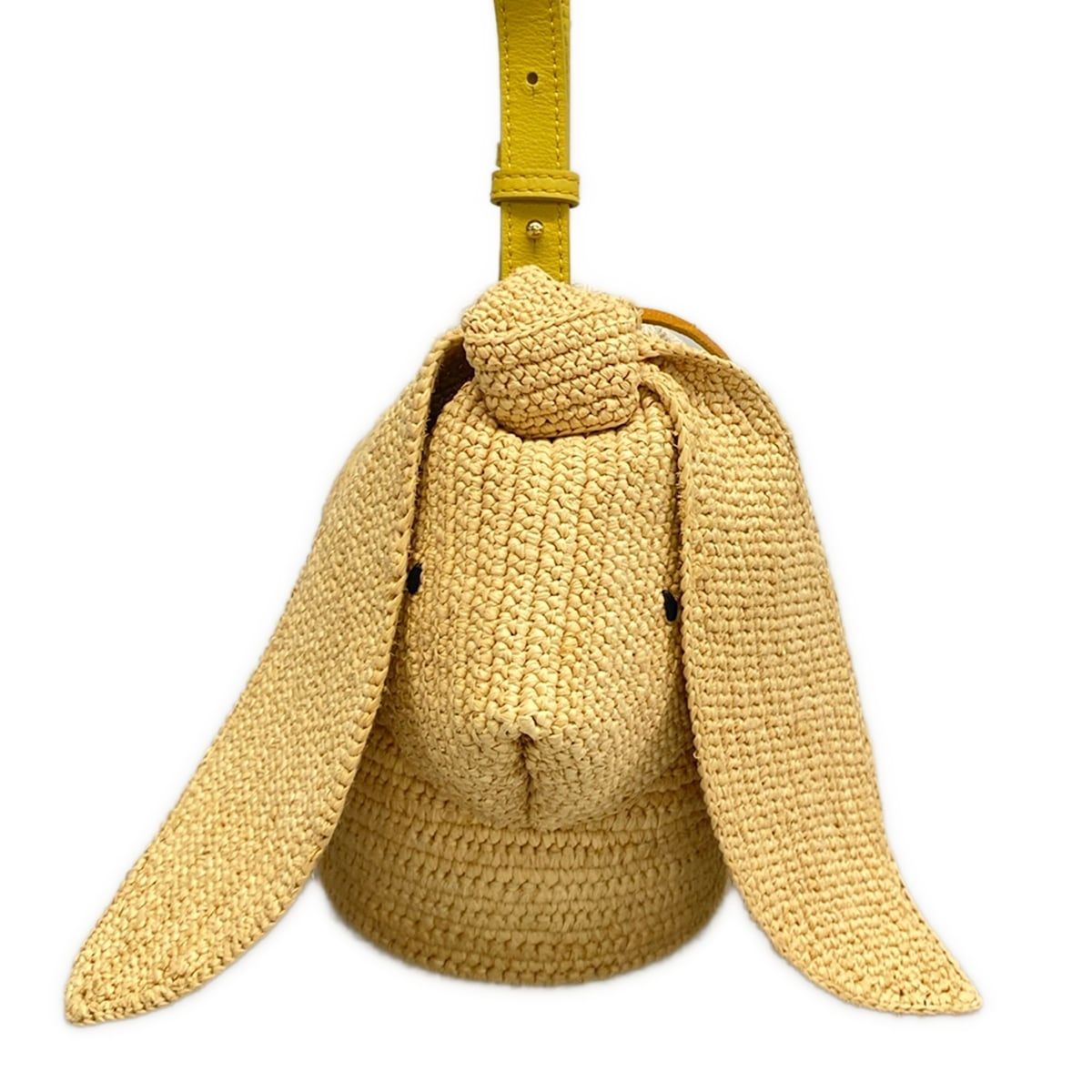 Loewe Shoulder Bag Bunny Bucket Natural Dark Yellow Basket Drawstring Leather — view 2