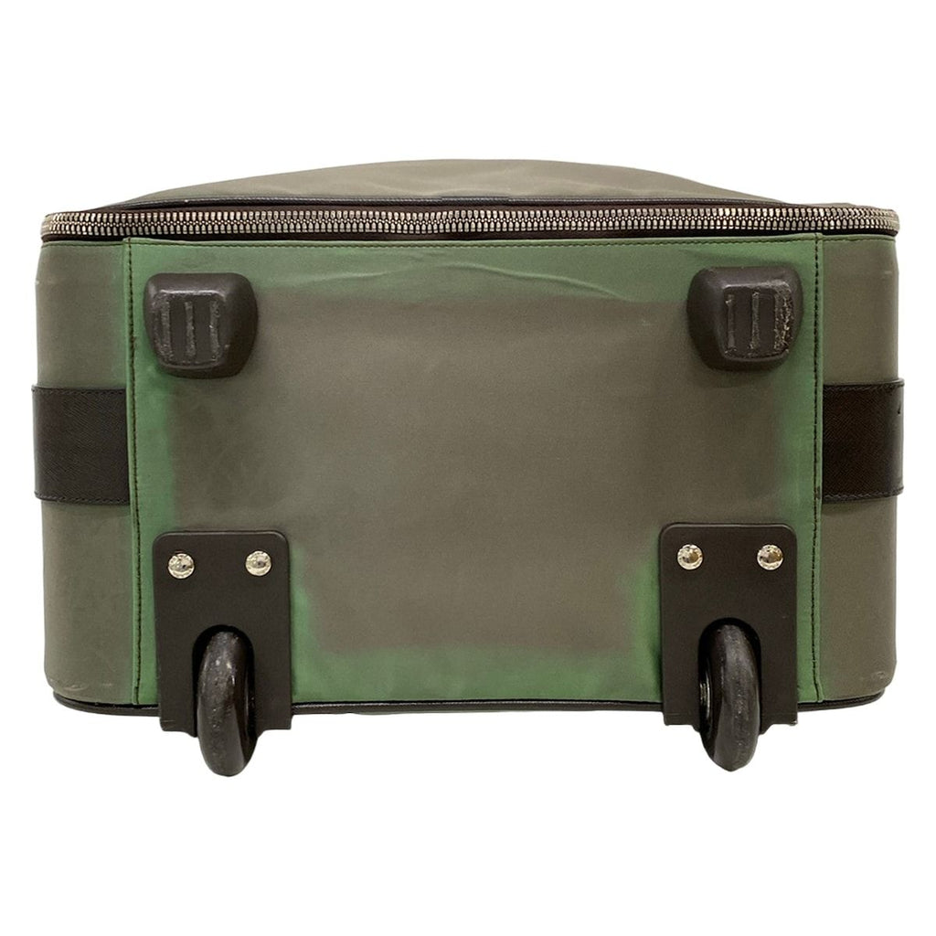 Prada Travel Bag Khaki Dark Brown Diamond No Lock Leather — view 5