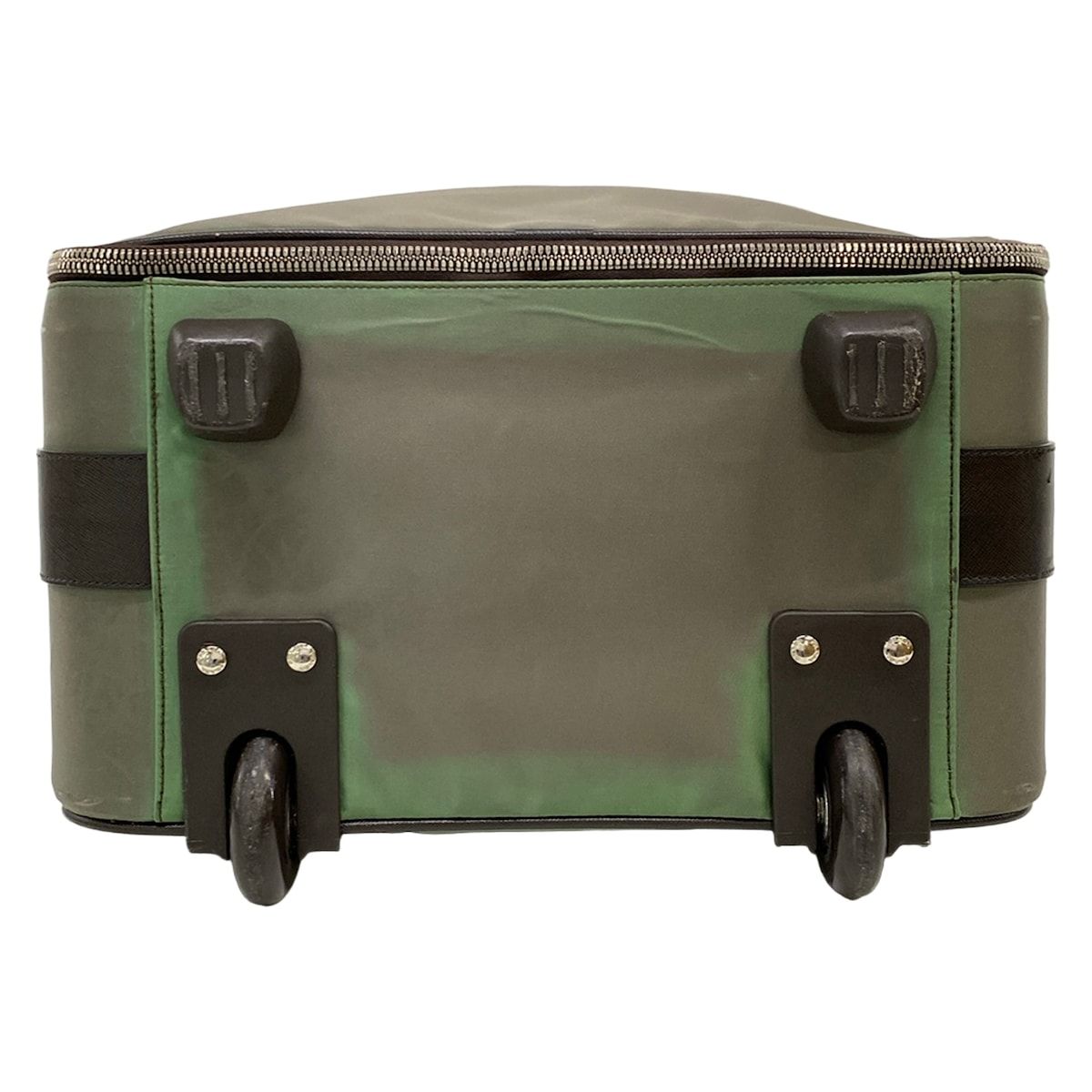 Prada Travel Bag Khaki Dark Brown Diamond No Lock Leather — view 5