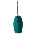 Loewe Handbag Flamenco Purse Mini Green Chain Handle Drawstring Lambskin — view 4