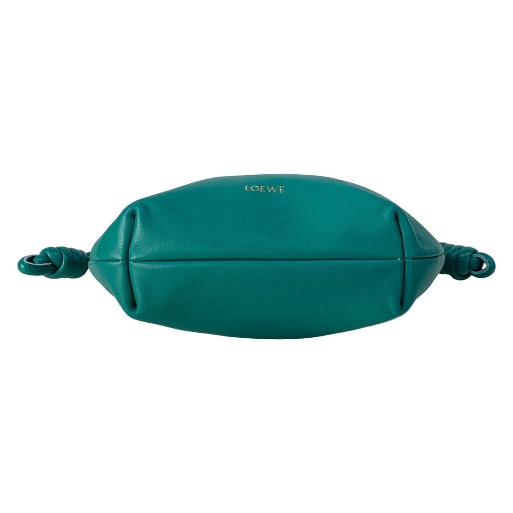 Loewe Handbag Flamenco Purse Mini Green Chain Handle Drawstring Lambskin — view 5