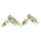 Chanel CC Logo Round Earrings Gold — view 4
