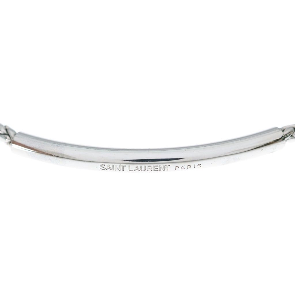 Saint Laurent Paris Tube Chain Bracelet Wheat Silver — view 5