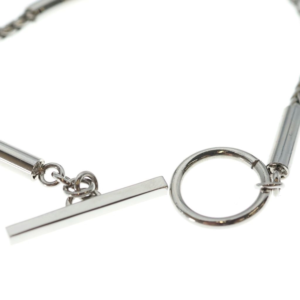 Saint Laurent Paris Tube Chain Bracelet Wheat Silver — view 6