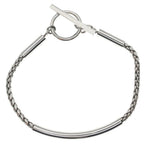 Saint Laurent Paris Tube Chain Bracelet Wheat Silver