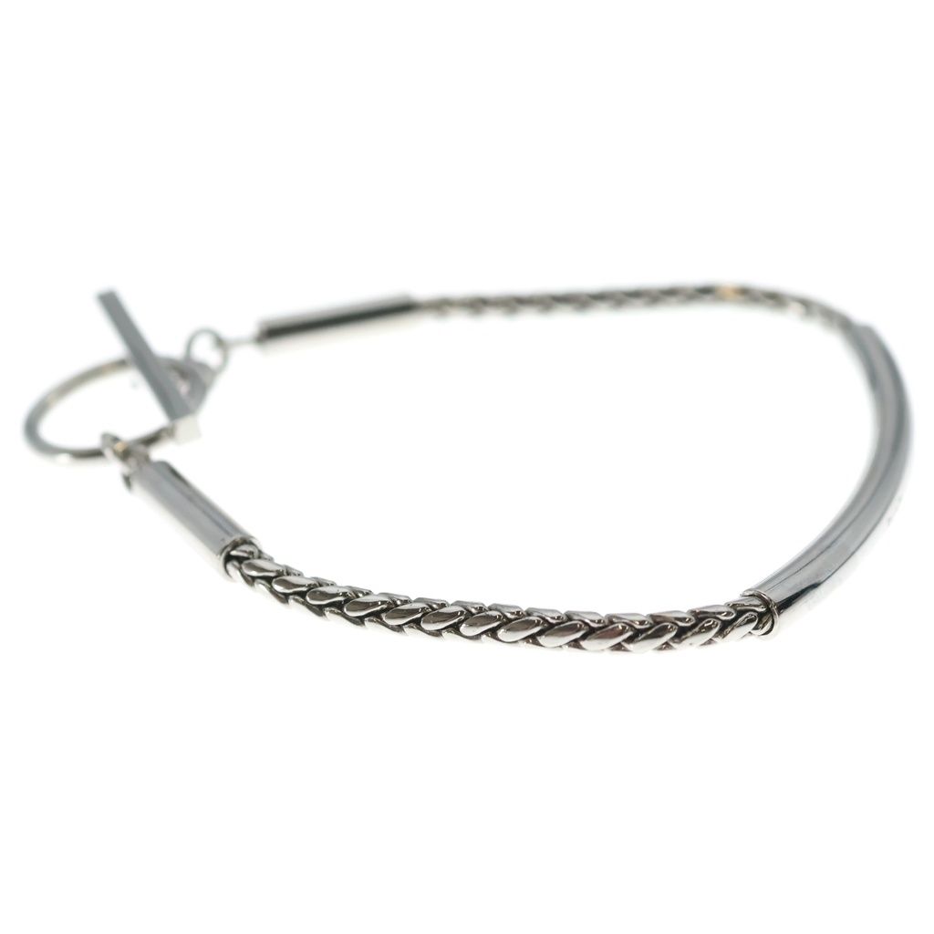 Saint Laurent Paris Tube Chain Bracelet Wheat Silver — view 3