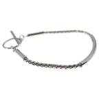 Saint Laurent Paris Tube Chain Bracelet Wheat Silver — view 3