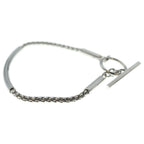 Saint Laurent Paris Tube Chain Bracelet Wheat Silver — view 4