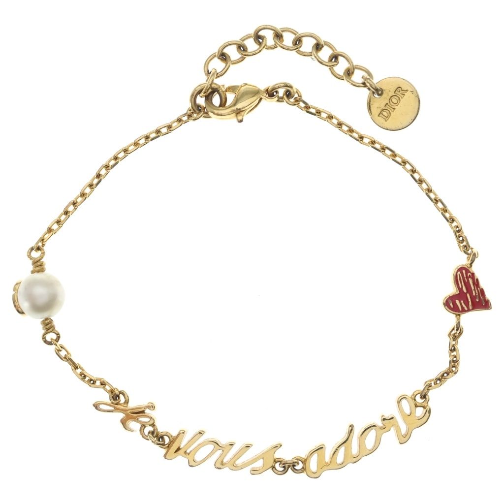 Dior Je Vous Adore Faux Pearl Bracelet Gold
