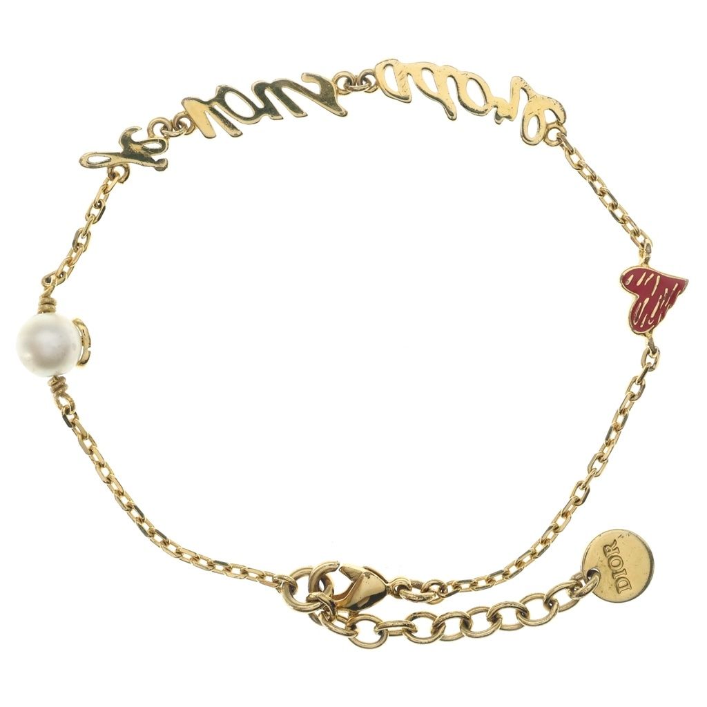 Dior Je Vous Adore Faux Pearl Bracelet Gold — view 2