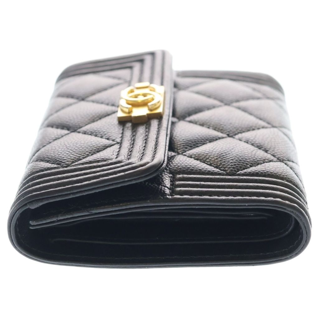Chanel Boy Compact Wallet Caviar Leather Black — view 3
