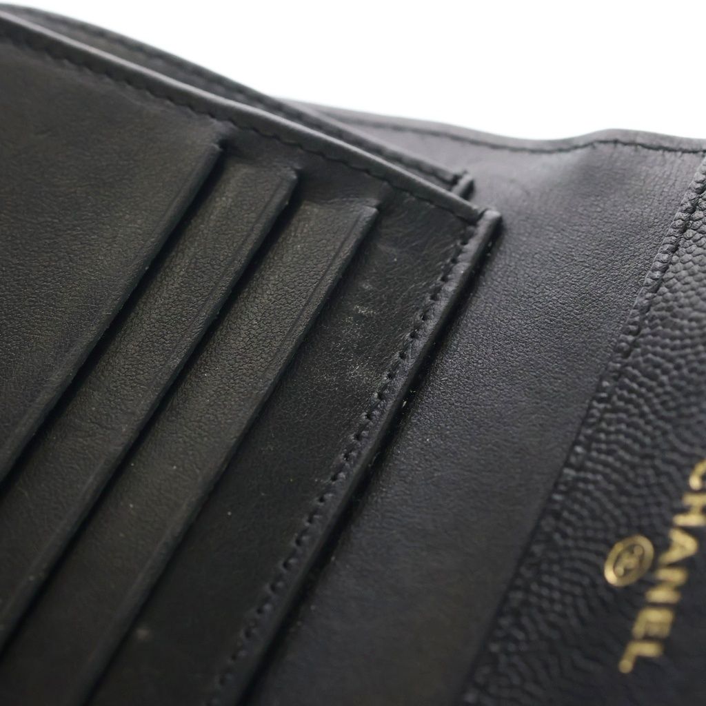 Chanel Boy Compact Wallet Caviar Leather Black — view 5