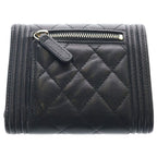 Chanel Boy Compact Wallet Caviar Leather Black — view 2