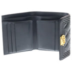 Chanel Boy Compact Wallet Caviar Leather Black — view 4