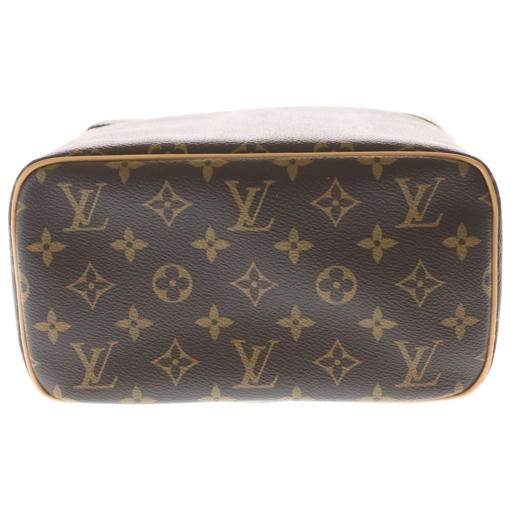 Louis Vuitton Monogram Nice BB Handbag Vanity Bag Brown Leather Gold — view 4