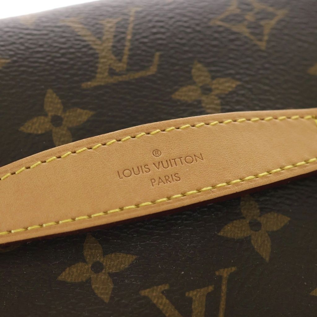 Louis Vuitton Monogram Nice BB Handbag Vanity Bag Brown Leather Gold — view 6