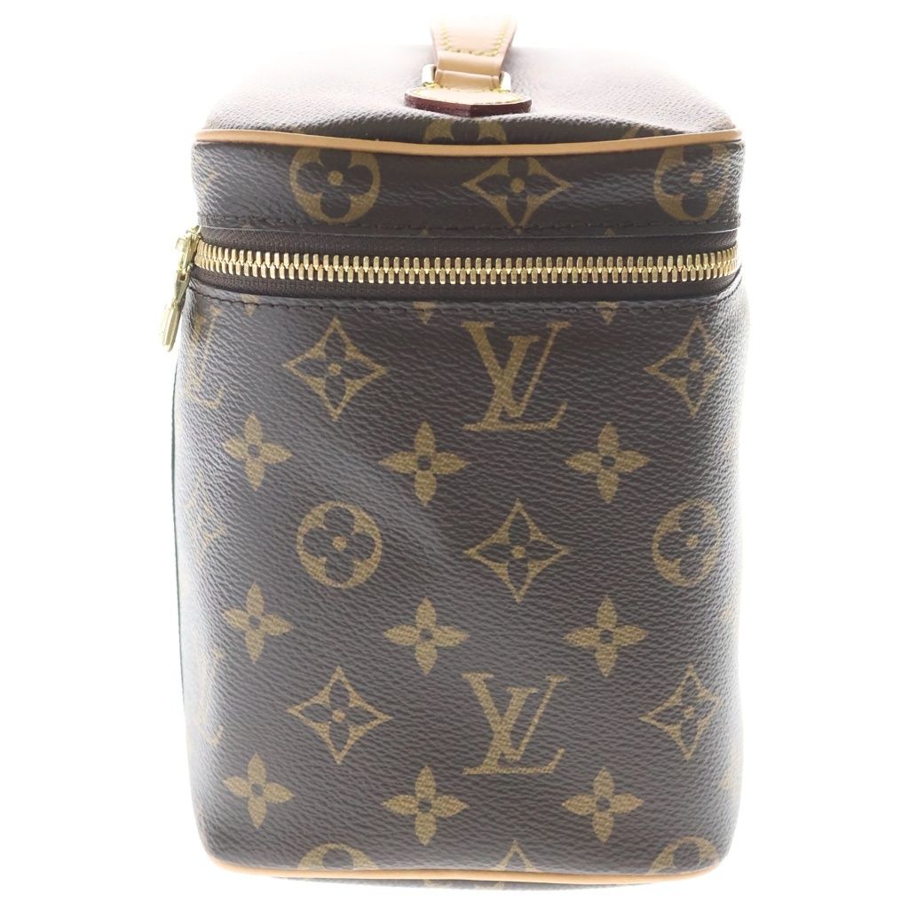 Louis Vuitton Monogram Nice BB Handbag Vanity Bag Brown Leather Gold — view 3