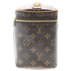 Louis Vuitton Monogram Nice BB Handbag Vanity Bag Brown Leather Gold — view 3