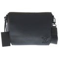 Louis Vuitton LV Aerogram Takeoff Messenger Shoulder Bag Black Leather