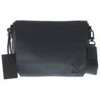 Louis Vuitton LV Aerogram Takeoff Messenger Shoulder Bag Black Leather