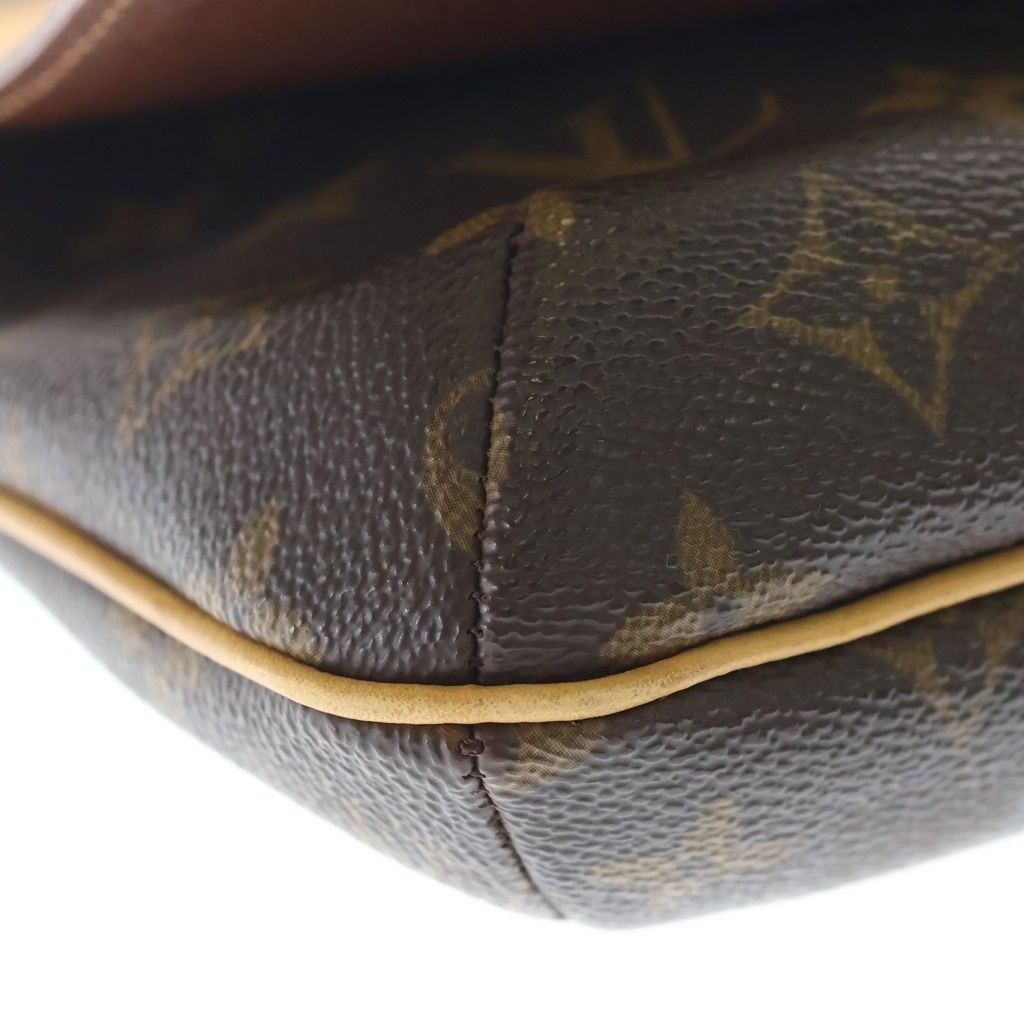 Louis Vuitton Monogram Musette Tango Shoulder Bag Brown Leather Gold — view 5