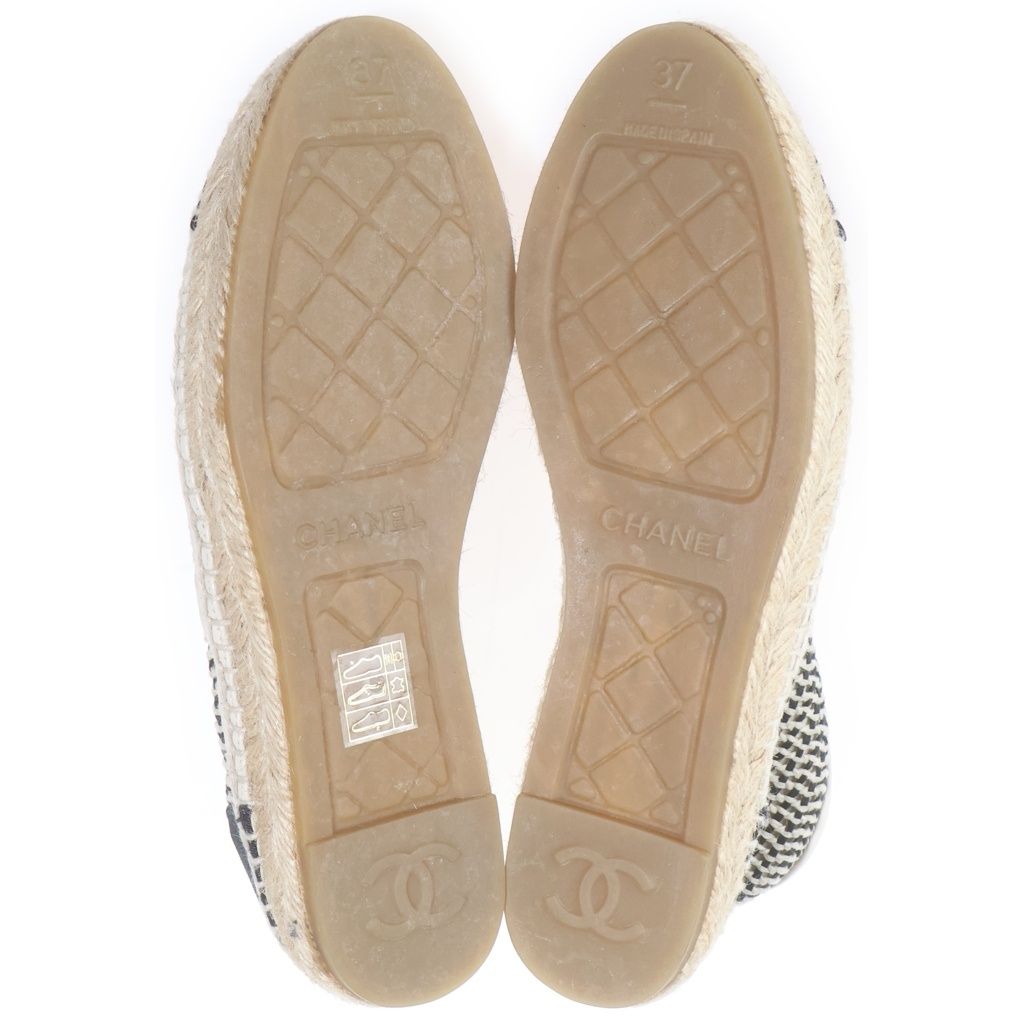 Chanel Espadrille High Cut Sneakers White Black — view 5