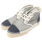 Chanel Espadrille High Cut Sneakers White Black — view 2