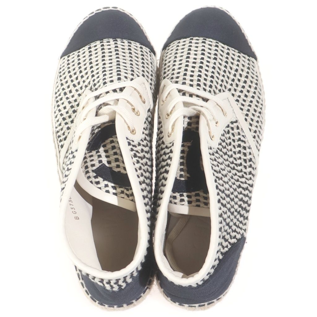 Chanel Espadrille High Cut Sneakers White Black — view 4