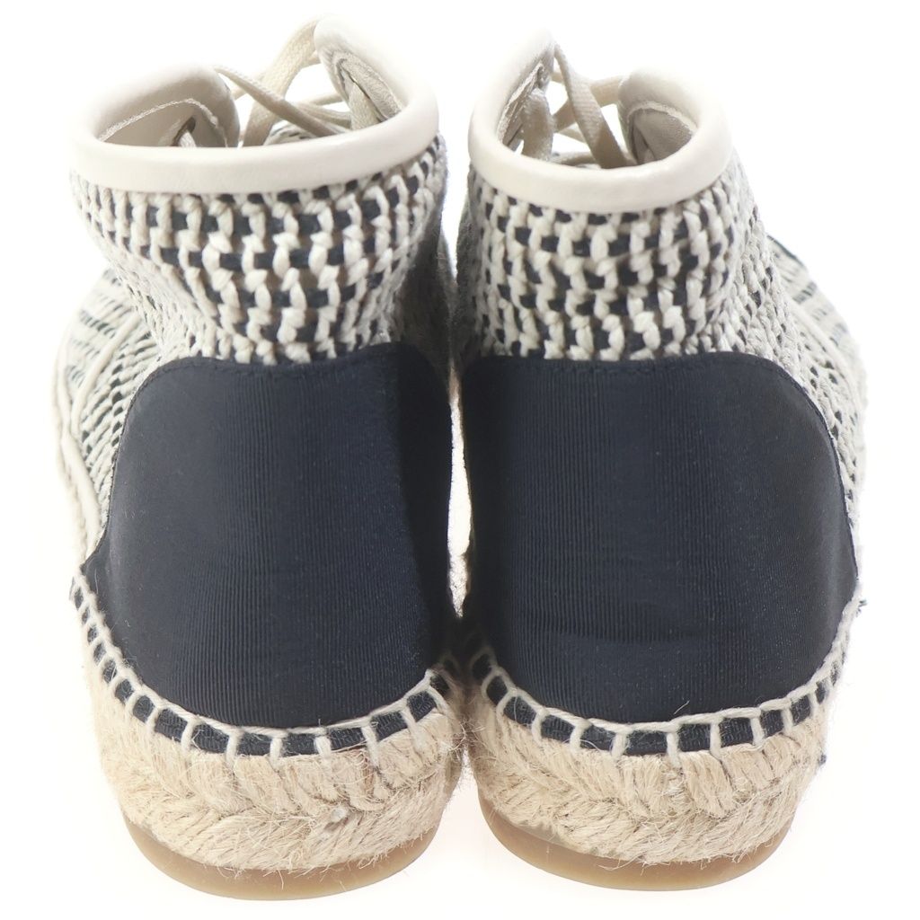 Chanel Espadrille High Cut Sneakers White Black — view 3