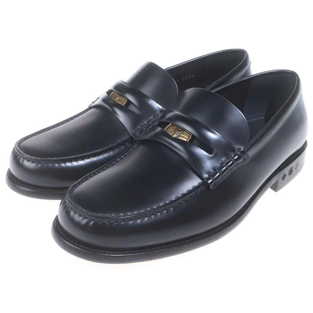 Louis Vuitton Loafer Leather Loafers Shoes Black — view 2