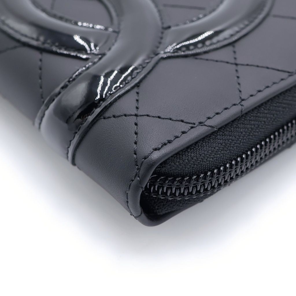 Chanel Cambon Organizer Wallet Card Case Black Leather — view 5