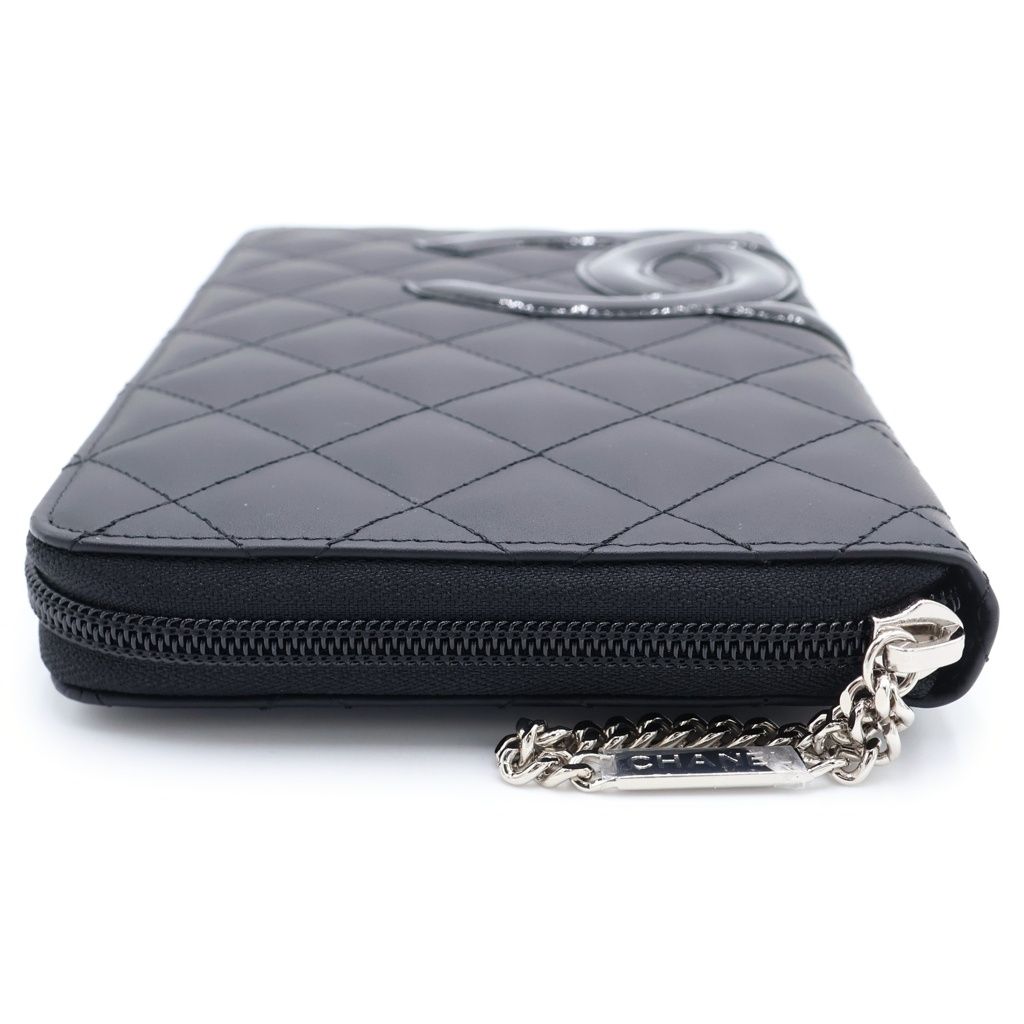 Chanel Cambon Organizer Wallet Card Case Black Leather — view 3