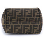 Fendi Roll Mini Fabric FF Jacquard 2-Way Shoulder Bag Brown Leather Canvas Gold — view 4