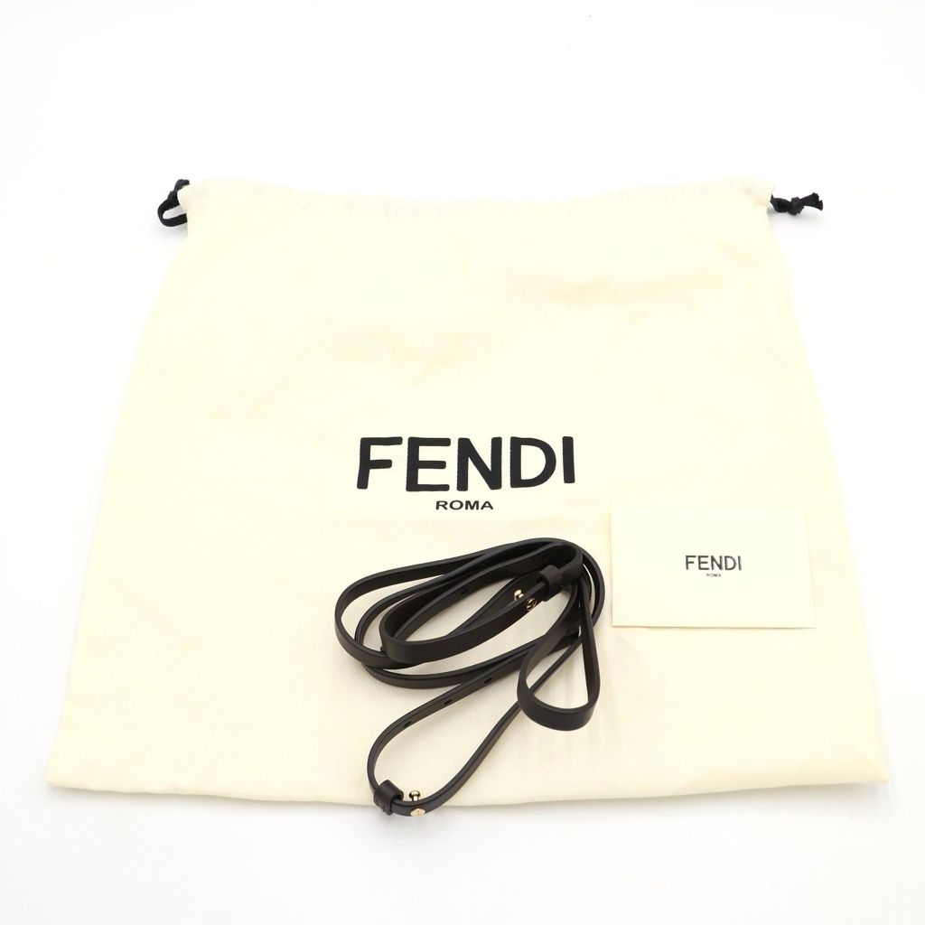 Fendi Roll Mini Fabric FF Jacquard 2-Way Shoulder Bag Brown Leather Canvas Gold — view 8