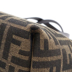 Fendi Roll Mini Fabric FF Jacquard 2-Way Shoulder Bag Brown Leather Canvas Gold — view 5