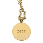 Dior Rhinestone Pavecro Round Necklace Gold — view 5