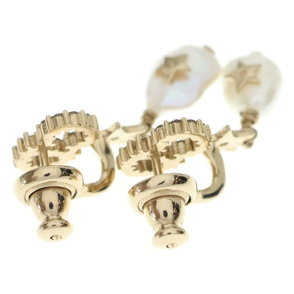 Dior CD Rhinestone Star Earrings Gold — view 2