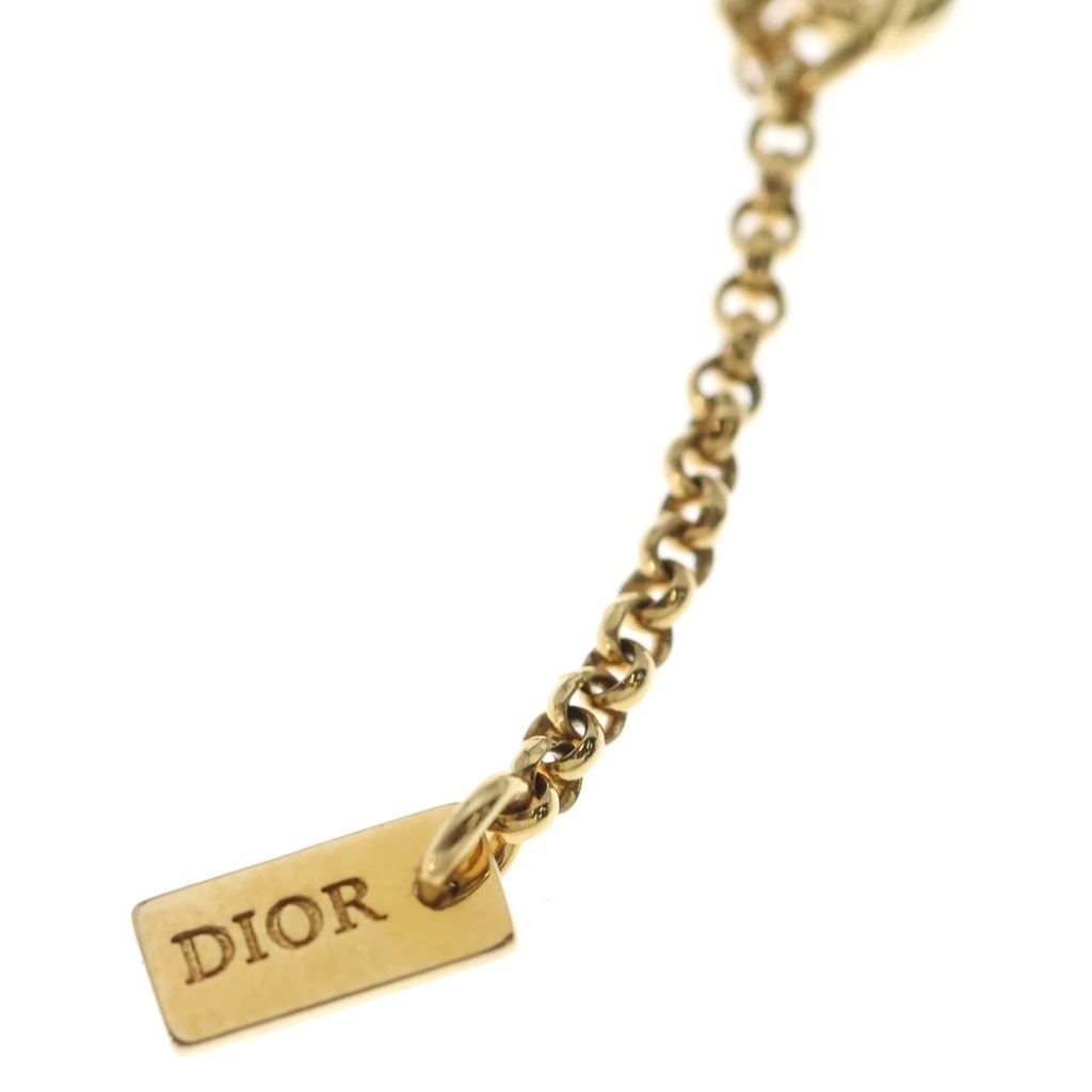 Dior Rhinestone Star Motif Necklace Gold — view 5