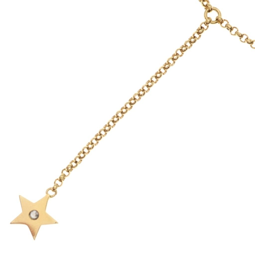 Dior Rhinestone Star Motif Necklace Gold