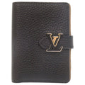Louis Vuitton LV Vertical Wallet Compact Taurillon Leather Black Bifold