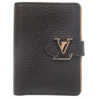 Louis Vuitton LV Vertical Wallet Compact Taurillon Leather Black Bifold